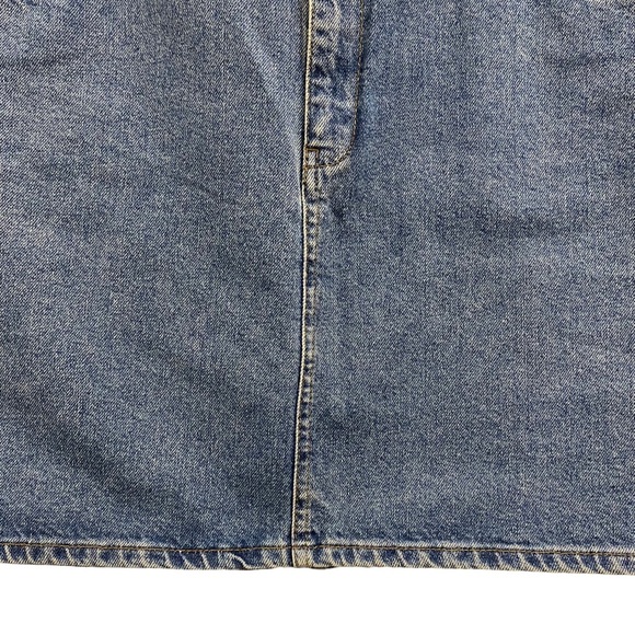 ASOS DESIGN Denim High Waisted Skirt In Midwash - Picture 6 of 13